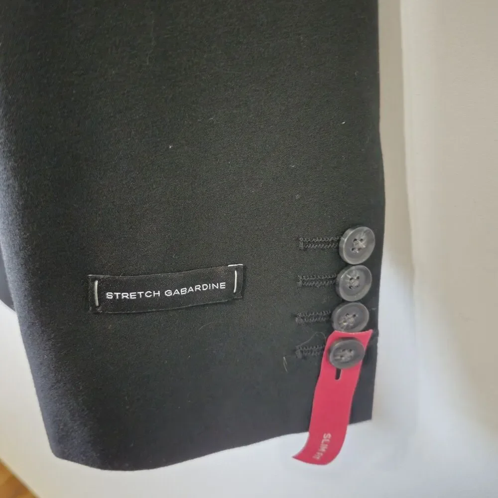 J Ferrar Black Super Slim Fit Blazer 46R NWT Stretch 2 Button Suit Jacket - Picture 4 of 16